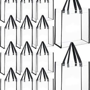 Clear Tote Bags Bulk 2 Pack Plastic Stadium Approved Handbags for Sports Events
